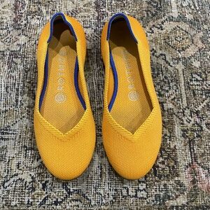 Rothy's Yellow Flats with Blue Accents